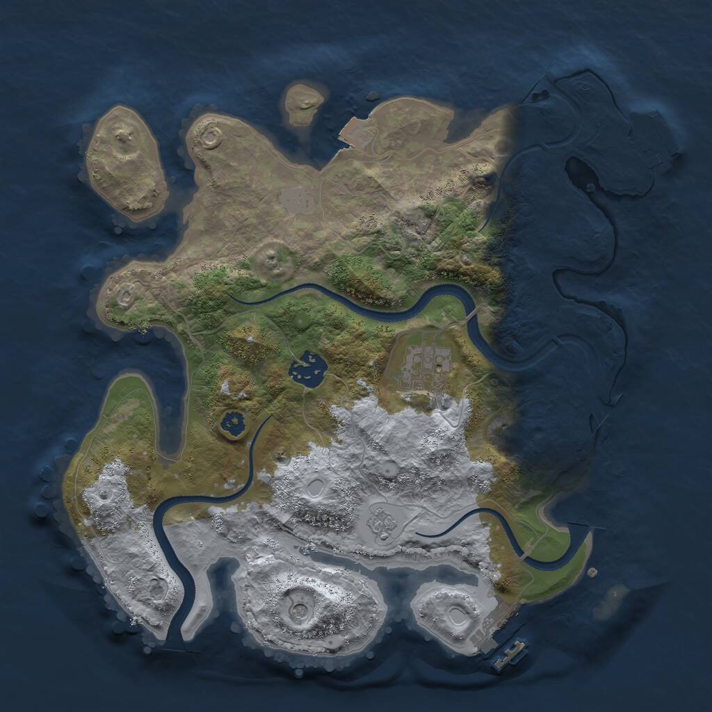 Rust Map: Procedural Map, Size: 3000, Seed: 29816, 7 Monuments