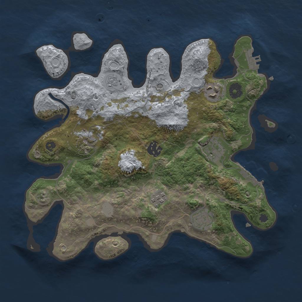 Rust Map: Procedural Map, Size: 3100, Seed: 1755874578, 15 Monuments