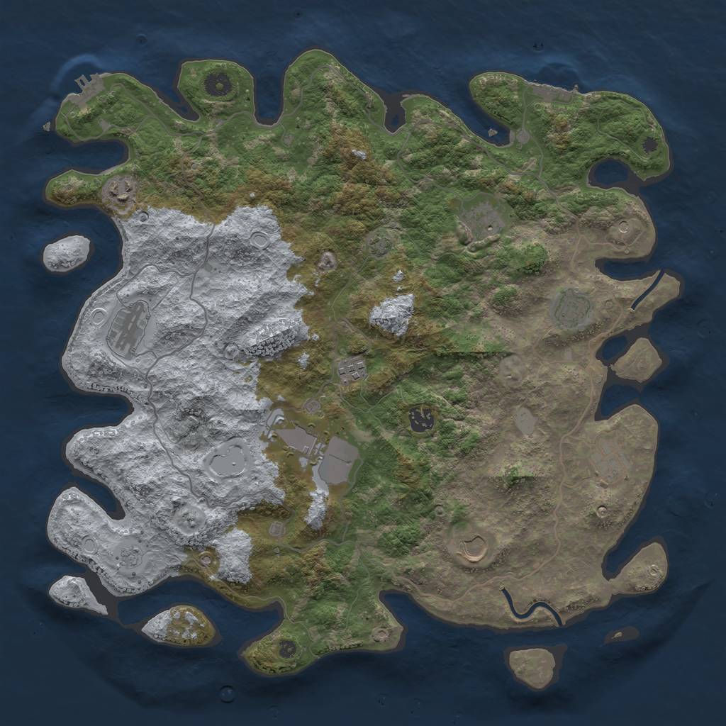 Rust Map: Procedural Map, Size: 4200, Seed: 232370310, 17 Monuments