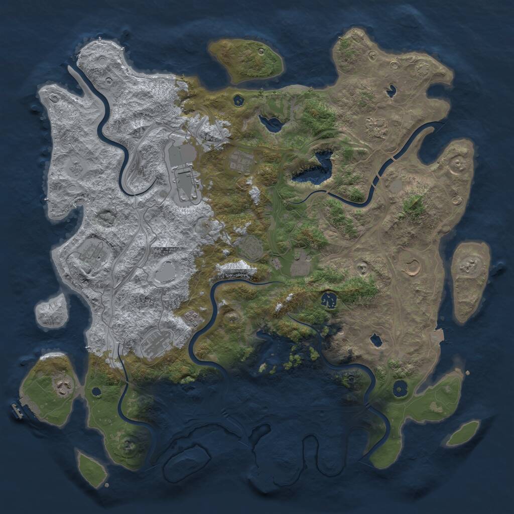 Rust Map: Procedural Map, Size: 4800, Seed: 71714, 17 Monuments