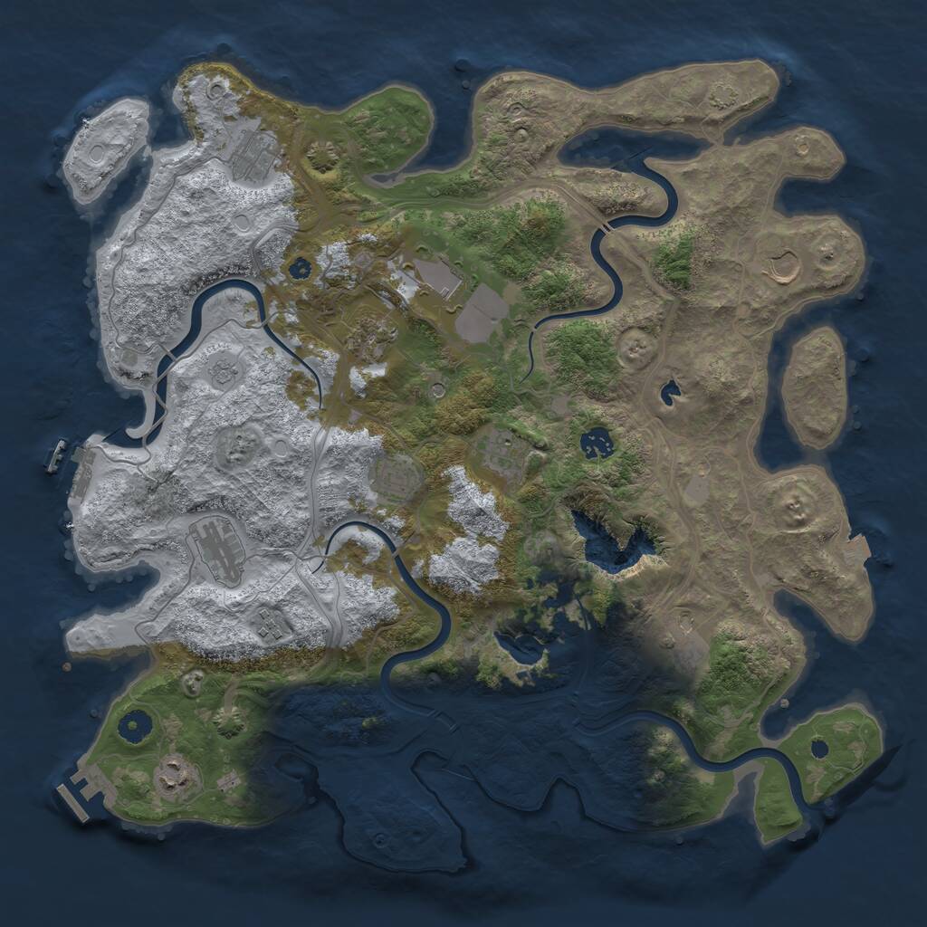 Rust Map: Procedural Map, Size: 4250, Seed: 1897431065, 17 Monuments