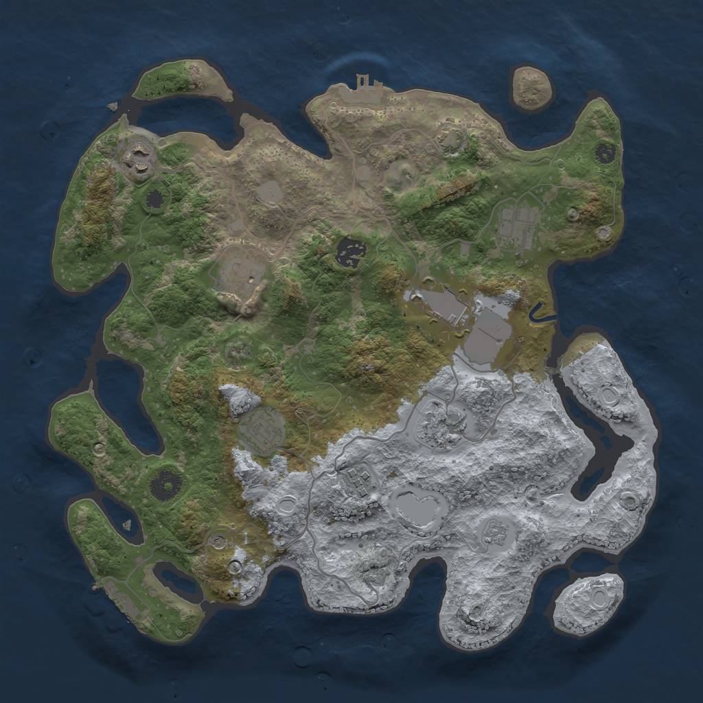 Rust Map: Procedural Map, Size: 3500, Seed: 93915762, 16 Monuments