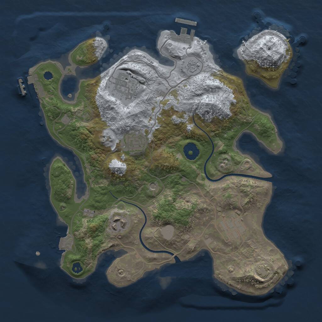 Rust Map: Procedural Map, Size: 3000, Seed: 928931633, 10 Monuments