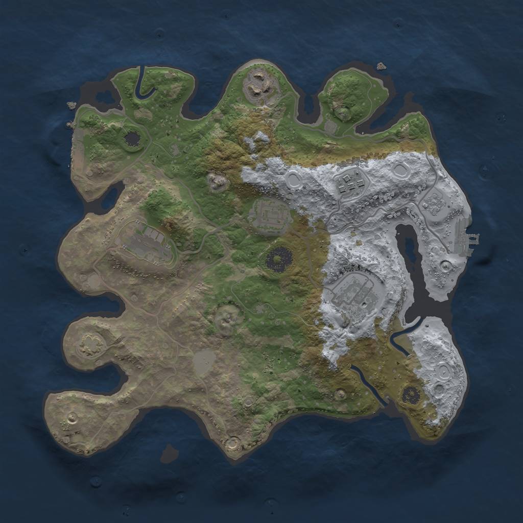 Rust Map: Procedural Map, Size: 3000, Seed: 4985732, 12 Monuments