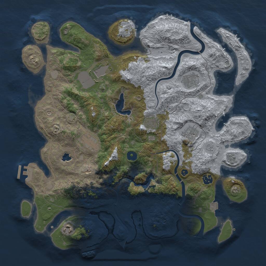 Rust Map: Procedural Map, Size: 4000, Seed: 671070268, 14 Monuments