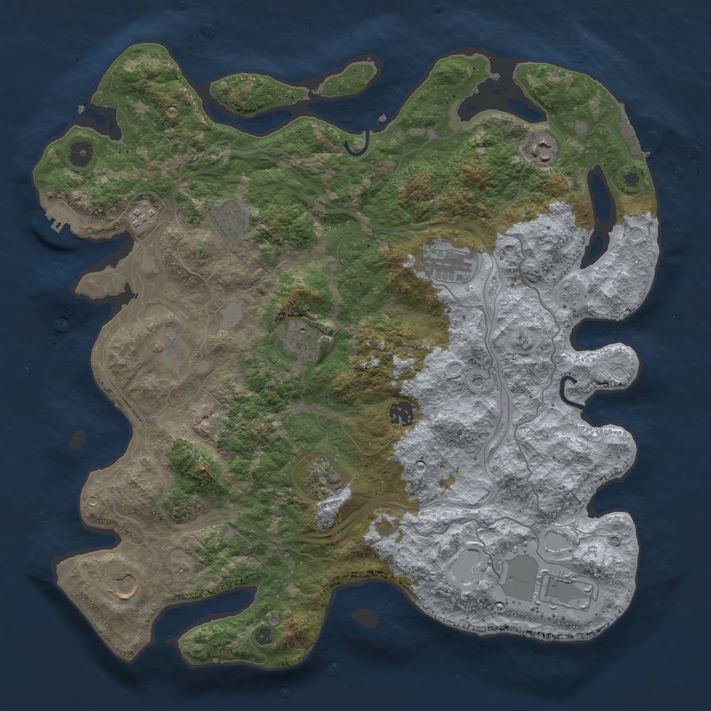 Rust Map: Procedural Map, Size: 4250, Seed: 845834755, 19 Monuments