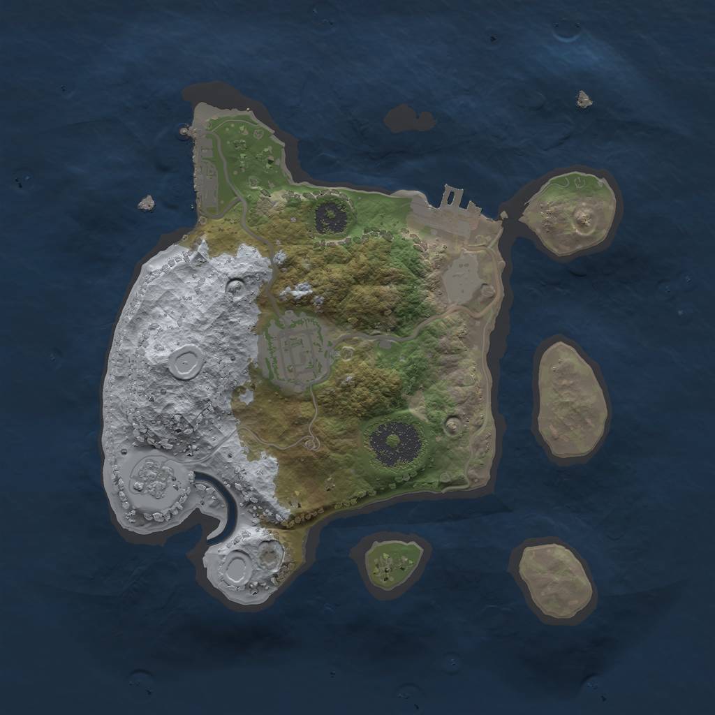 Rust Map: Procedural Map, Size: 2250, Seed: 59936, 9 Monuments