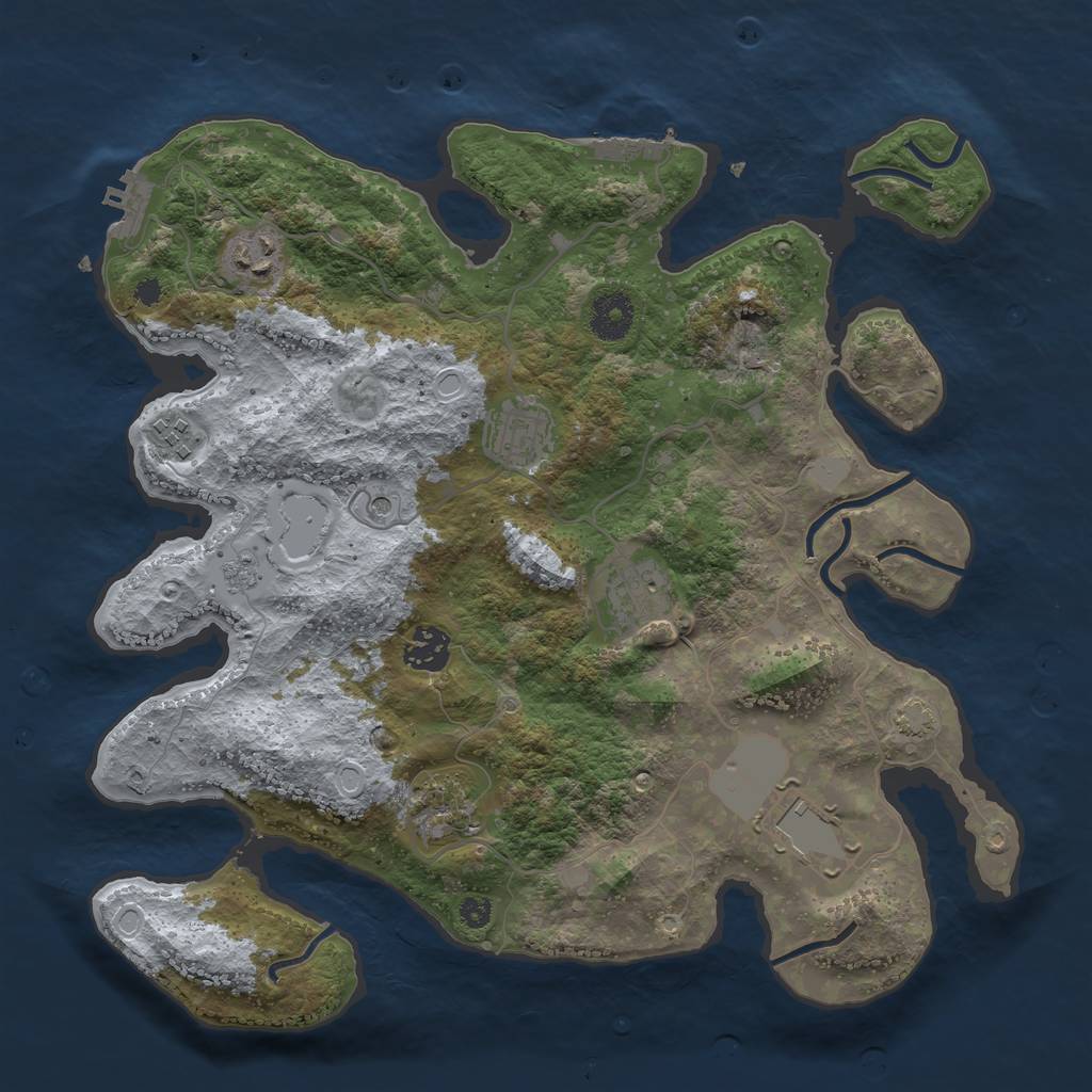 Rust Map: Procedural Map, Size: 3500, Seed: 50334884, 15 Monuments