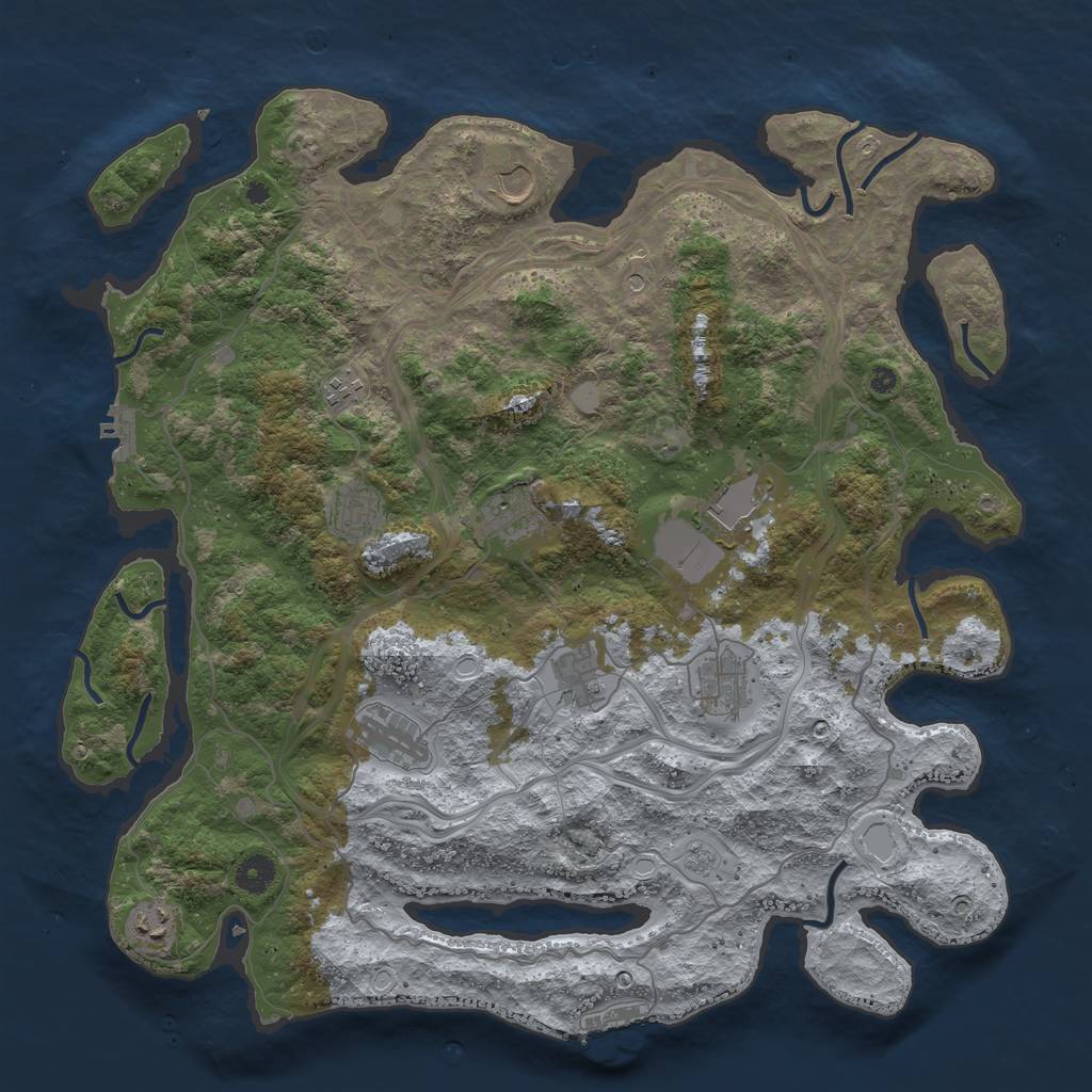 Rust Map: Procedural Map, Size: 4250, Seed: 1862540886, 18 Monuments