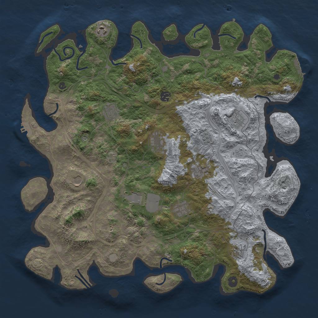 Rust Map: Procedural Map, Size: 4500, Seed: 413369720, 19 Monuments