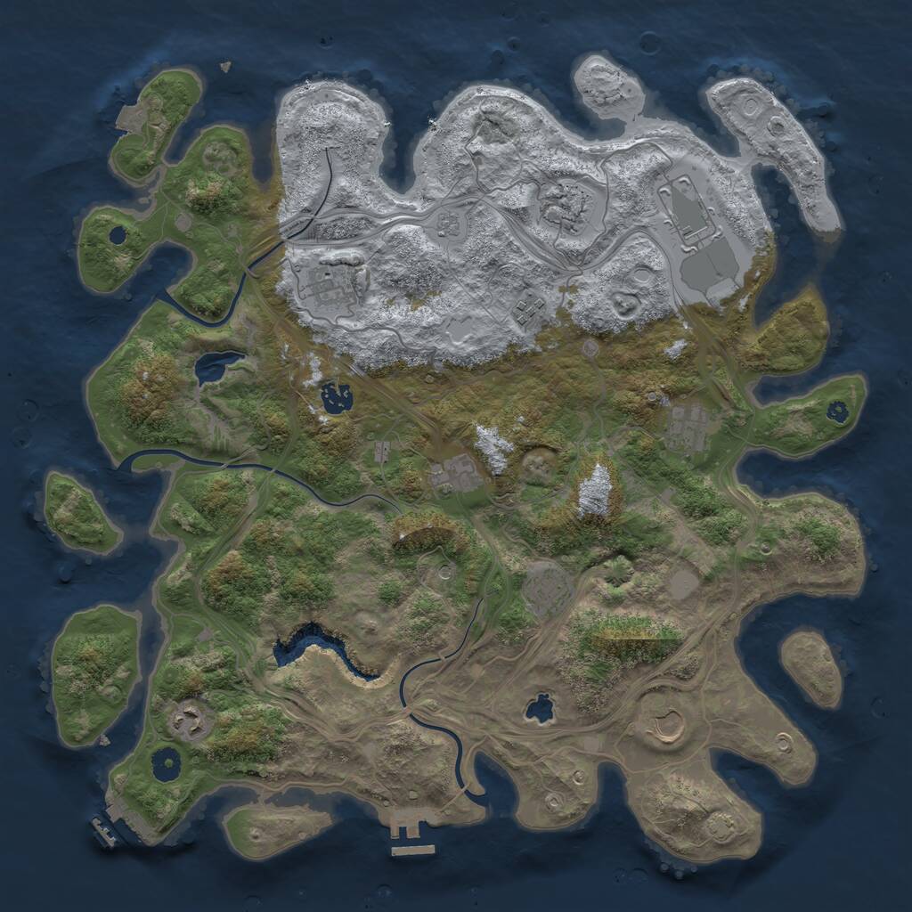 Rust Map: Procedural Map, Size: 4250, Seed: 722227, 16 Monuments