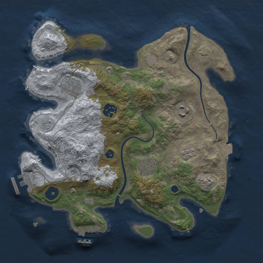 Rust Map: Procedural Map, Size: 3000, Seed: 22489, 11 Monuments