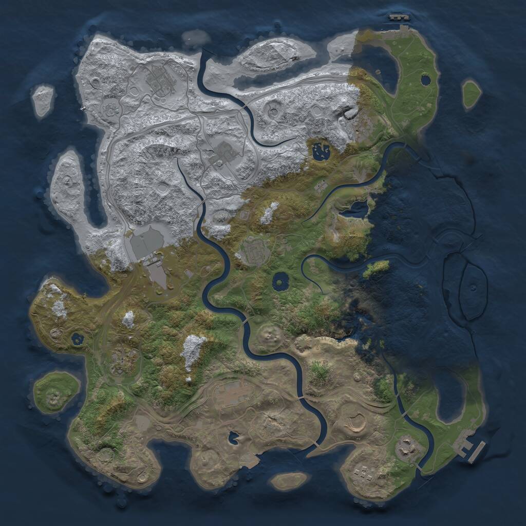 Rust Map: Procedural Map, Size: 4250, Seed: 125128555, 17 Monuments