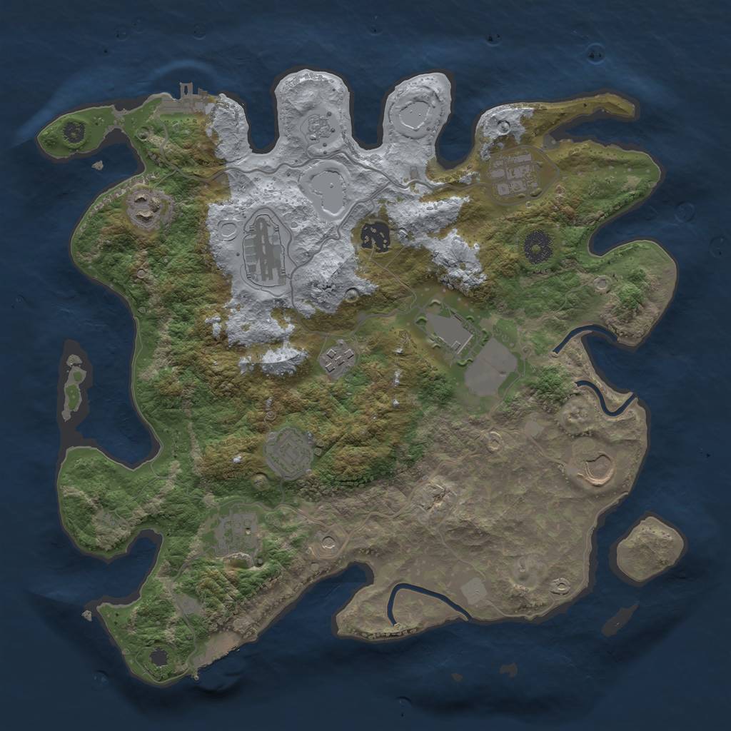 Rust Map: Procedural Map, Size: 3500, Seed: 277383678, 16 Monuments