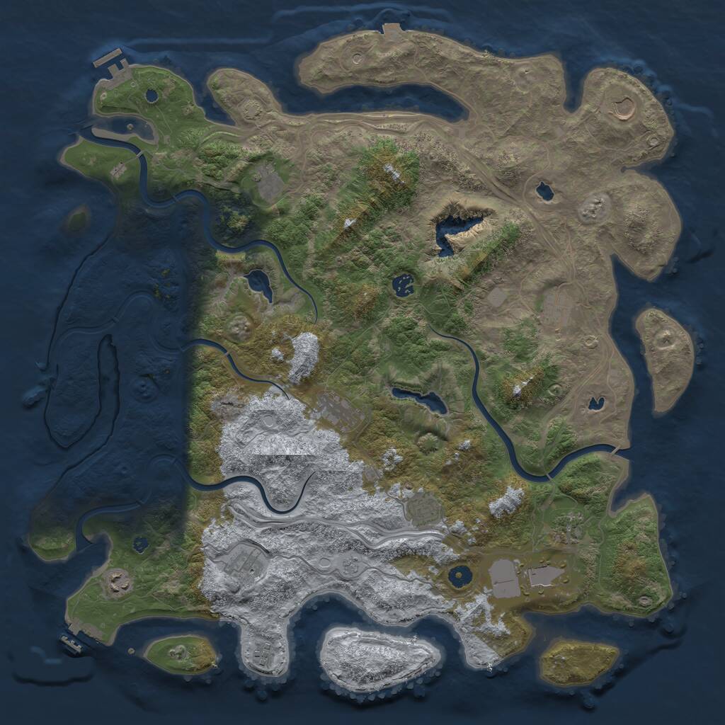 Rust Map: Procedural Map, Size: 4800, Seed: 478917081, 17 Monuments