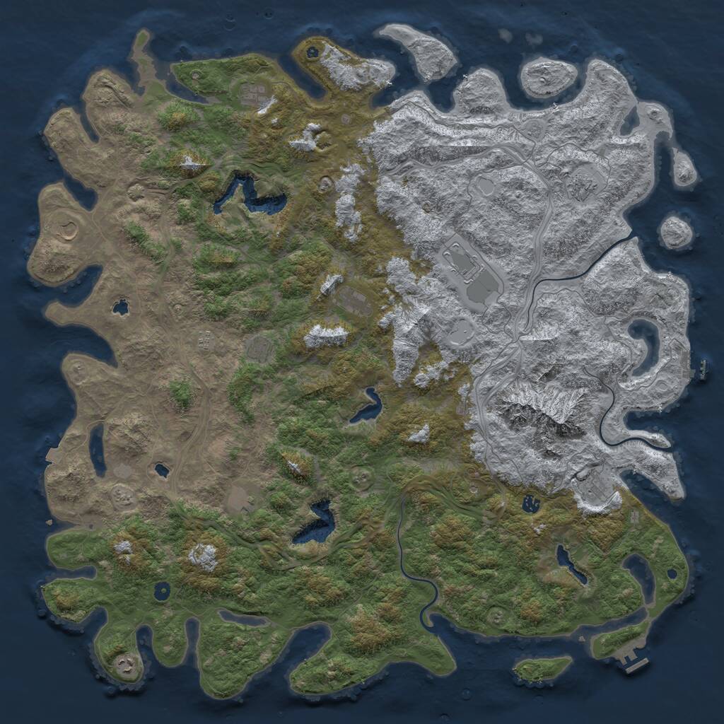 Rust Map: Procedural Map, Size: 6000, Seed: 43200, 17 Monuments