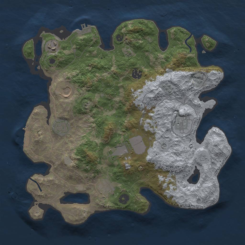Rust Map: Procedural Map, Size: 3500, Seed: 365165669, 15 Monuments