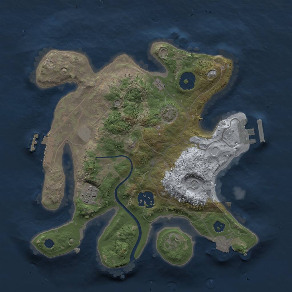 Rust Map: Procedural Map, Size: 2561, Seed: 13828, 7 Monuments