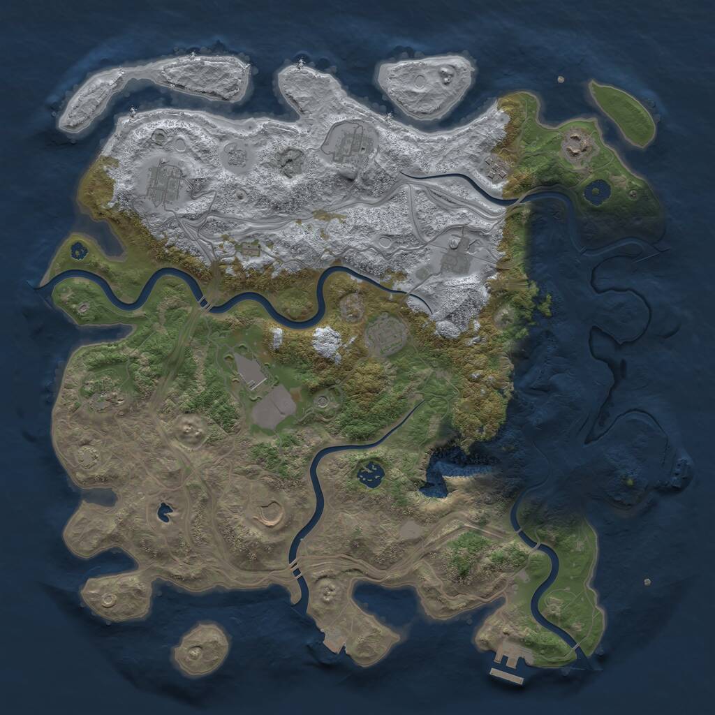 Rust Map: Procedural Map, Size: 4250, Seed: 13639, 16 Monuments