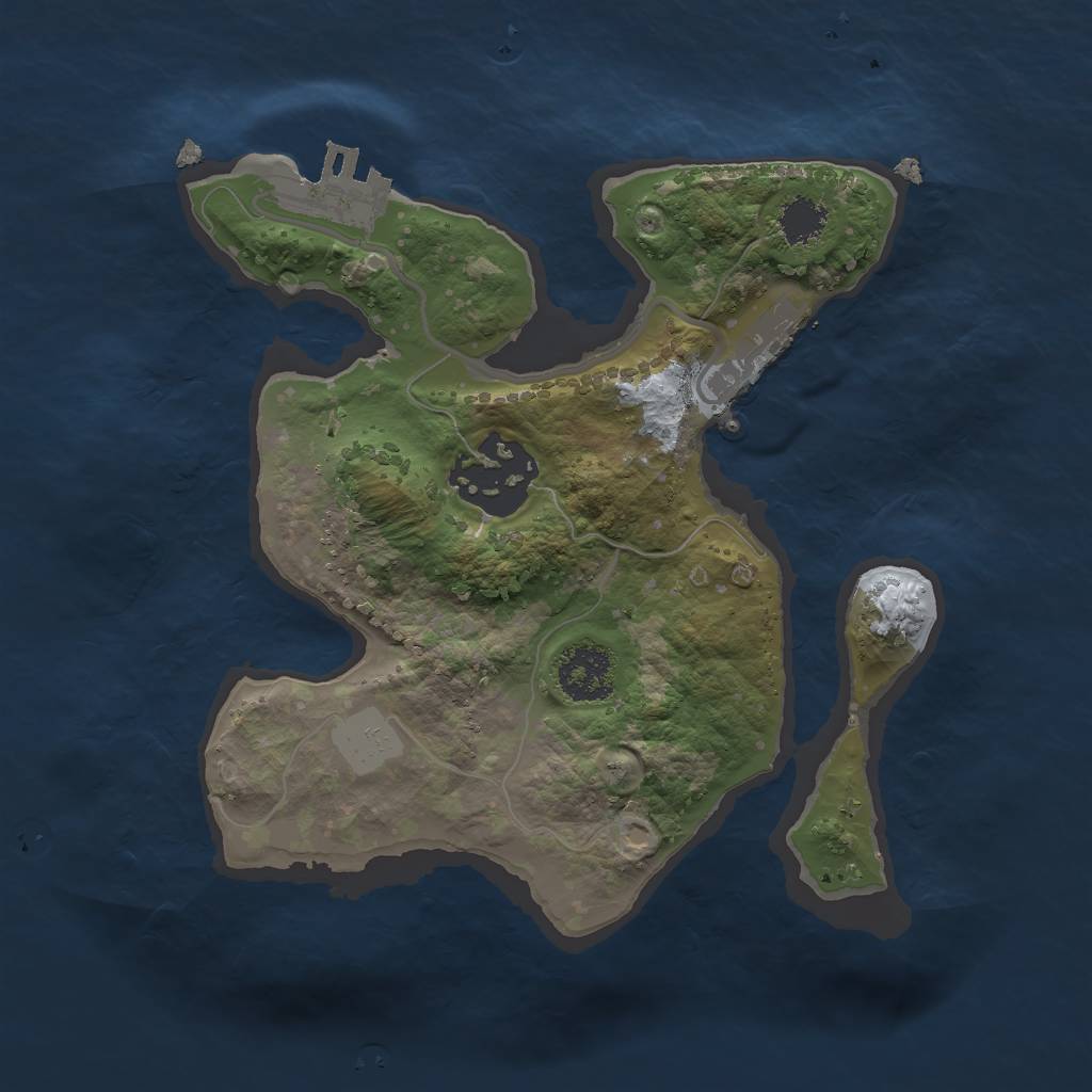 Rust Map: Procedural Map, Size: 2000, Seed: 1502895475, 8 Monuments