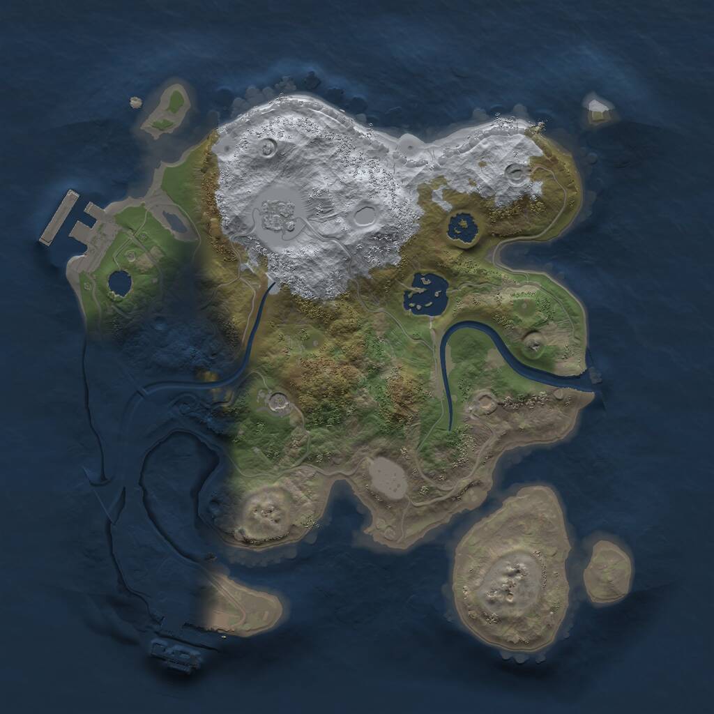 Rust Map: Procedural Map, Size: 2400, Seed: 5039, 6 Monuments