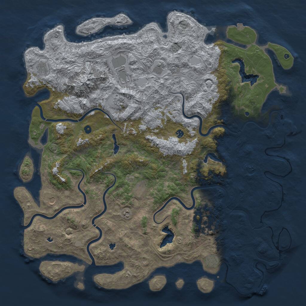 Rust Map: Procedural Map, Size: 5900, Seed: 5274910, 17 Monuments
