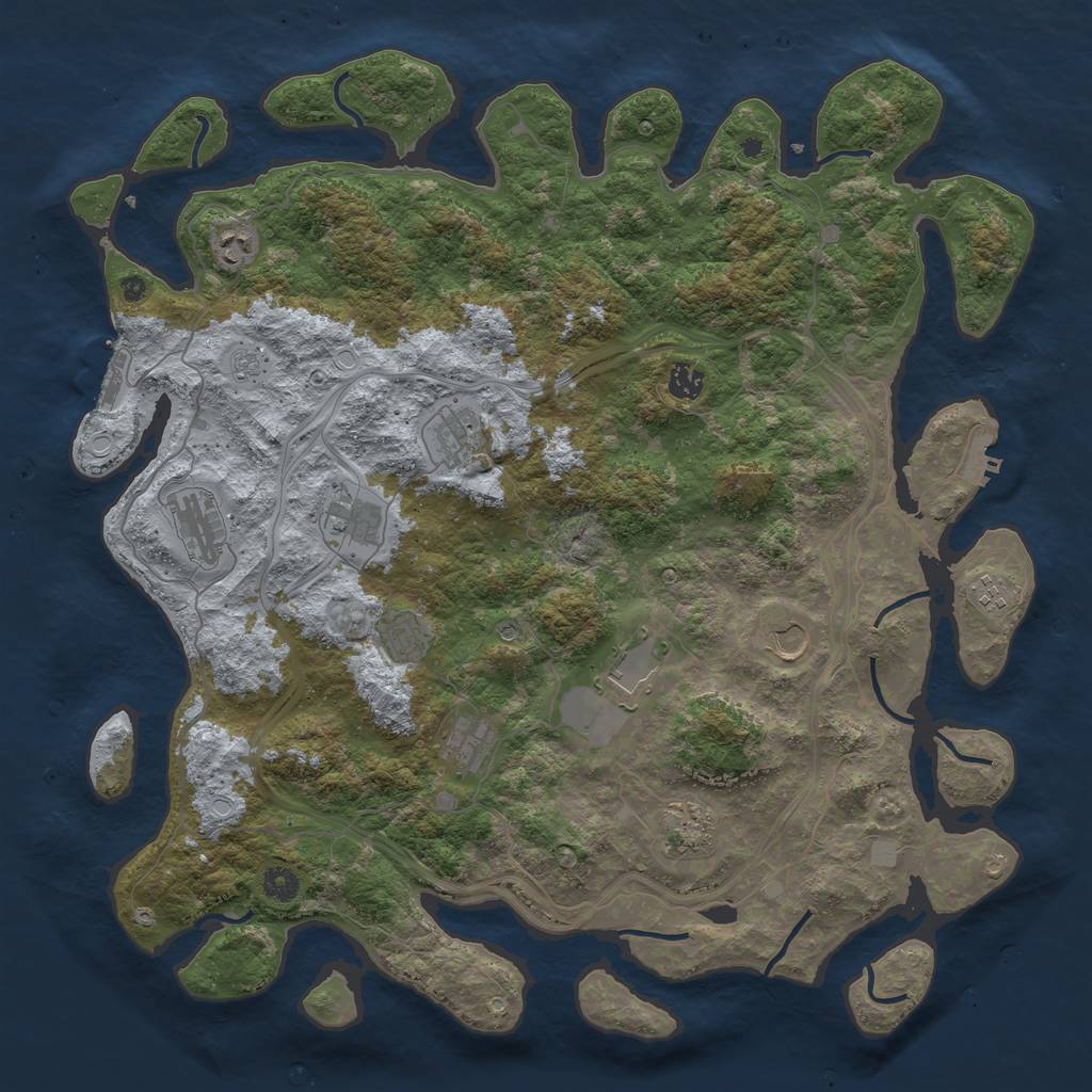 Rust Map: Procedural Map, Size: 4500, Seed: 271430208, 18 Monuments