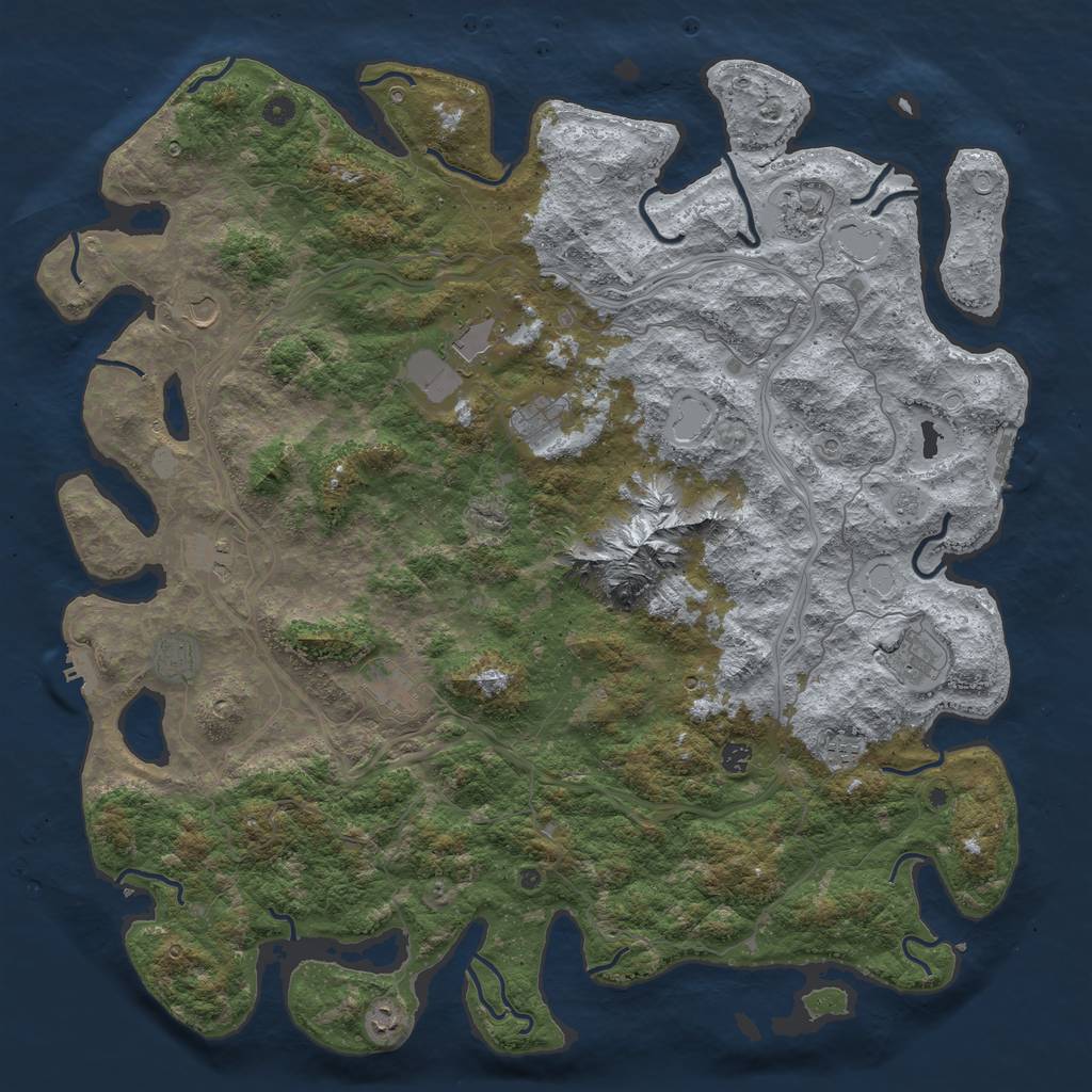 Rust Map: Procedural Map, Size: 5277, Seed: 5277, 18 Monuments