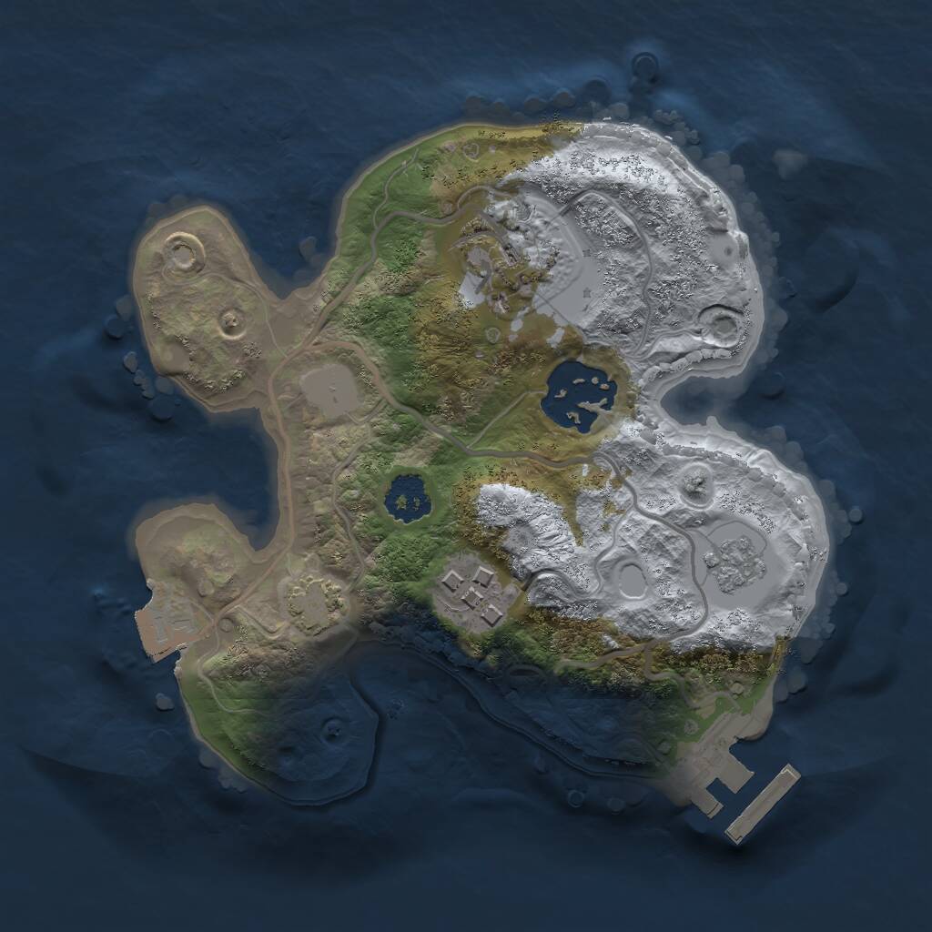 Rust Map: Procedural Map, Size: 2000, Seed: 21070685, 7 Monuments