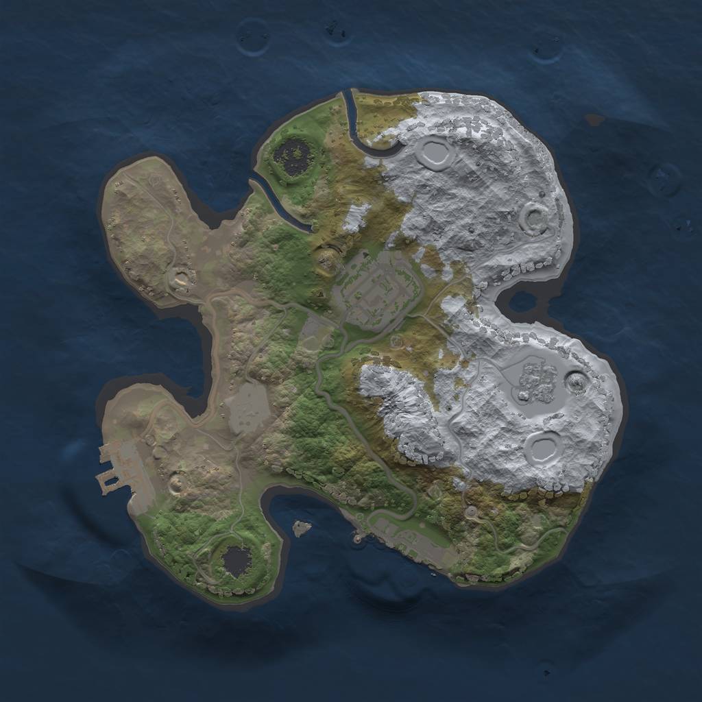 Rust Map: Procedural Map, Size: 2000, Seed: 21070685, 9 Monuments