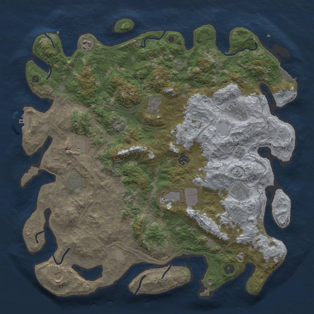 Rust Map: Procedural Map, Size: 4500, Seed: 86786, 20 Monuments