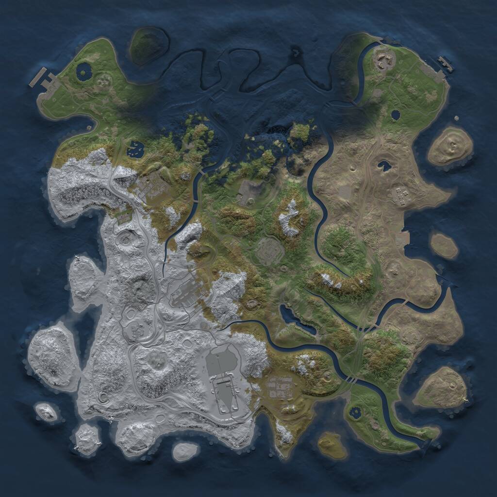 Rust Map: Procedural Map, Size: 4250, Seed: 888066448, 15 Monuments
