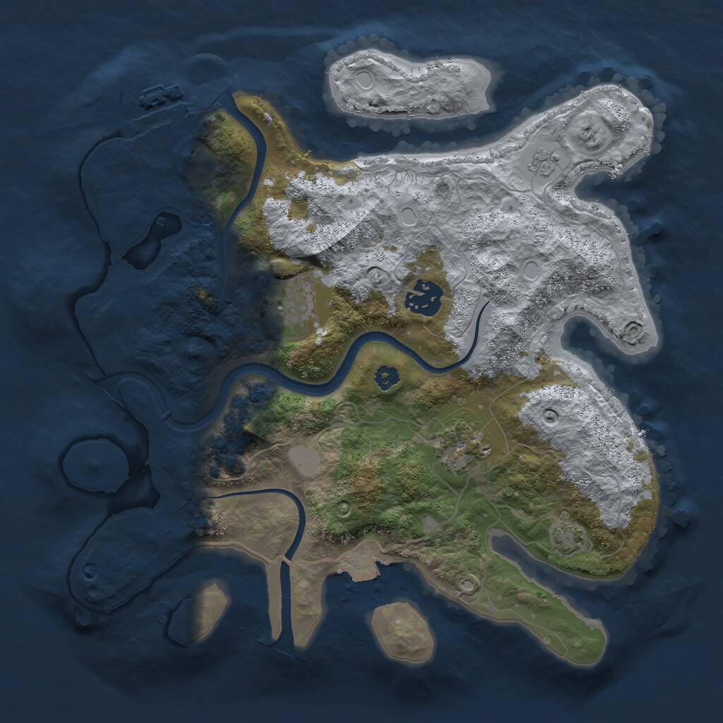 Rust Map: Procedural Map, Size: 3000, Seed: 453021837, 7 Monuments