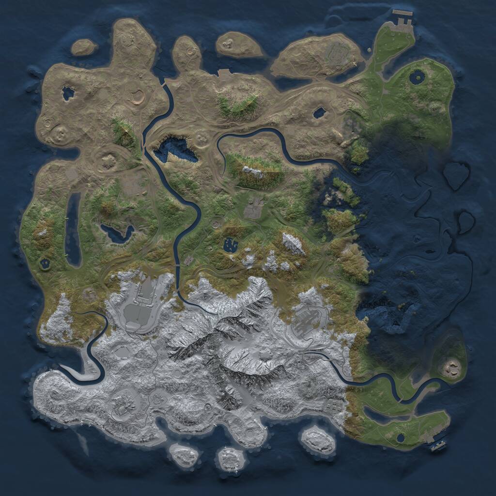 Rust Map: Procedural Map, Size: 5000, Seed: 1334706, 17 Monuments