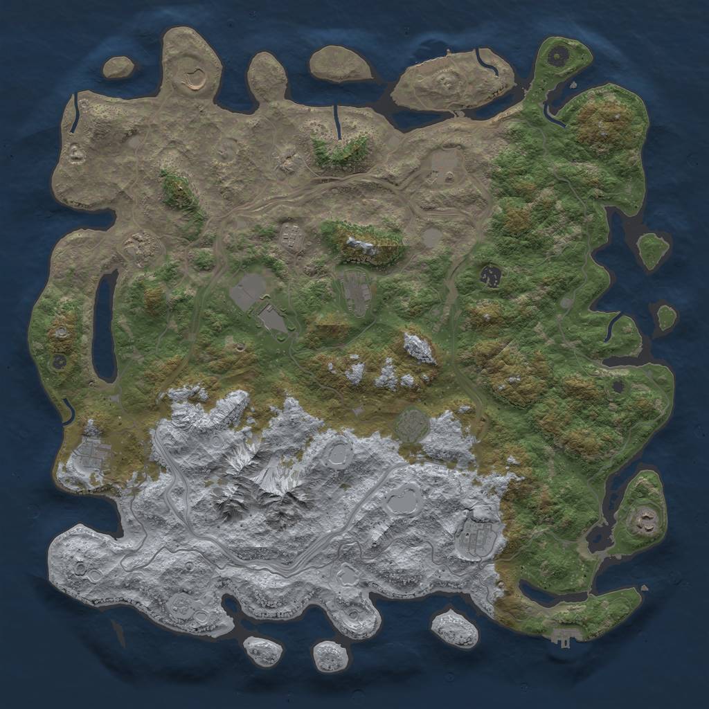 Rust Map: Procedural Map, Size: 5000, Seed: 1334706, 20 Monuments