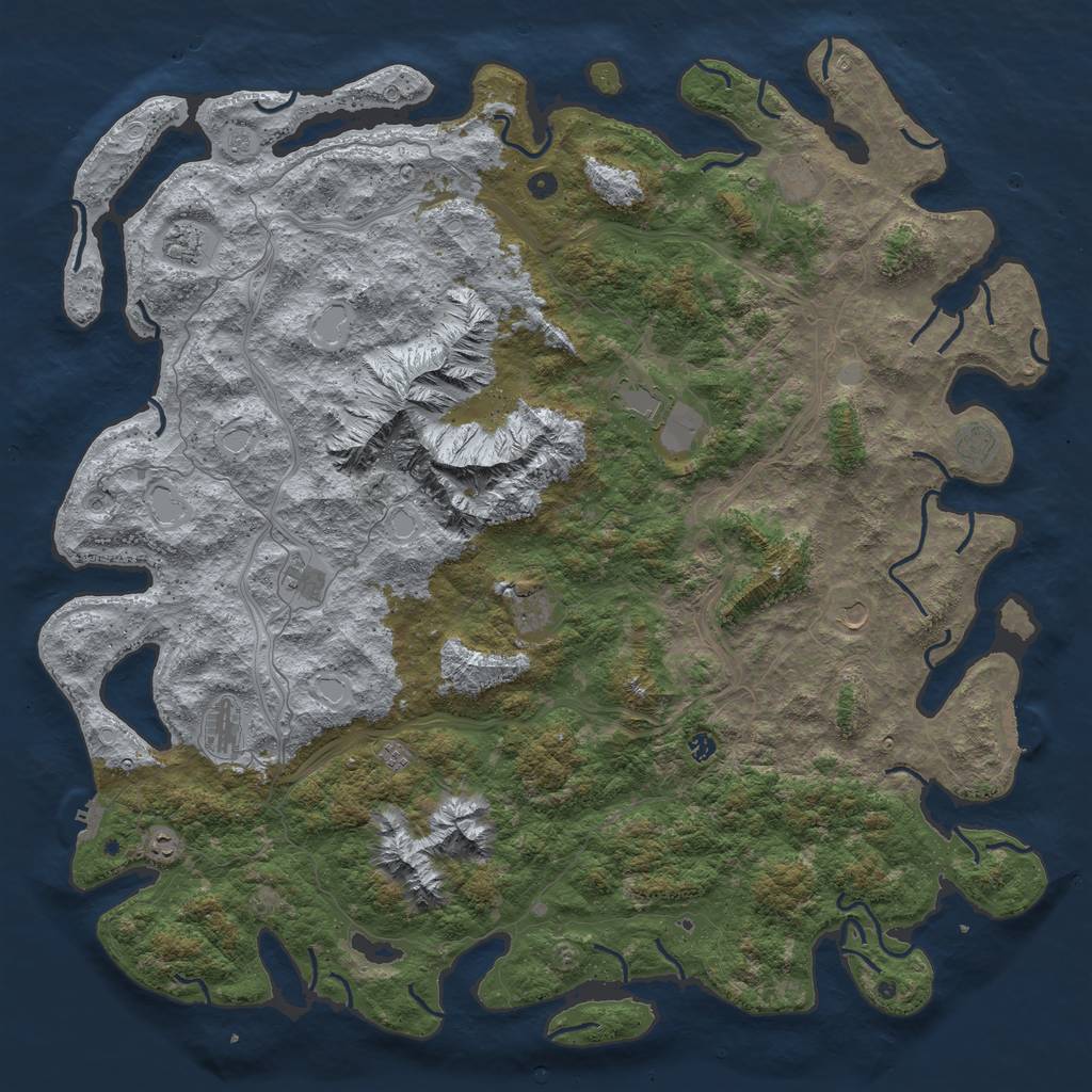 Rust Map: Procedural Map, Size: 6000, Seed: 18560, 18 Monuments