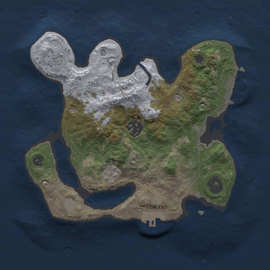 Rust Map: Procedural Map, Size: 2500, Seed: 45, 9 Monuments