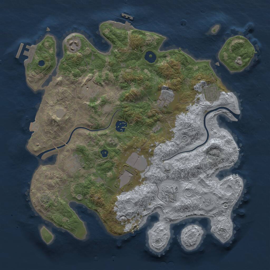 Rust Map: Procedural Map, Size: 3500, Seed: 6071991, 14 Monuments