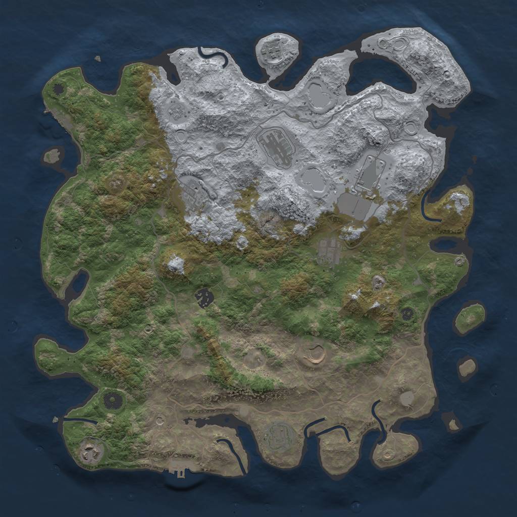 Rust Map: Procedural Map, Size: 4200, Seed: 639042007, 18 Monuments