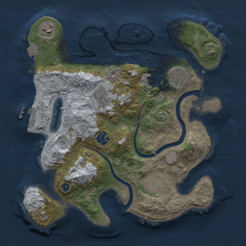 Rust Map: Procedural Map, Size: 3000, Seed: 1463813156, 11 Monuments