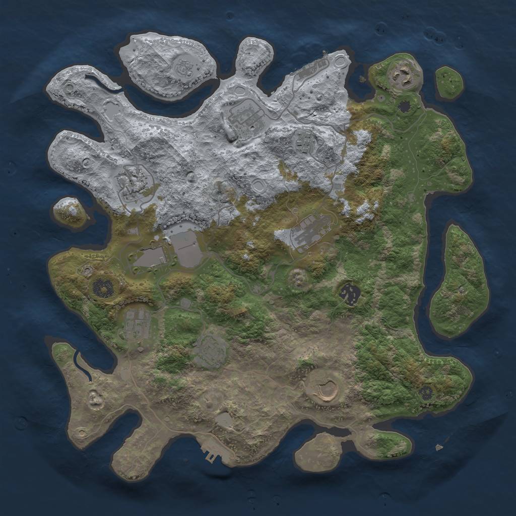 Rust Map: Procedural Map, Size: 3700, Seed: 949947, 16 Monuments