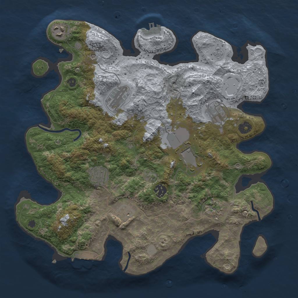 Rust Map: Procedural Map, Size: 3500, Seed: 626147955, 15 Monuments
