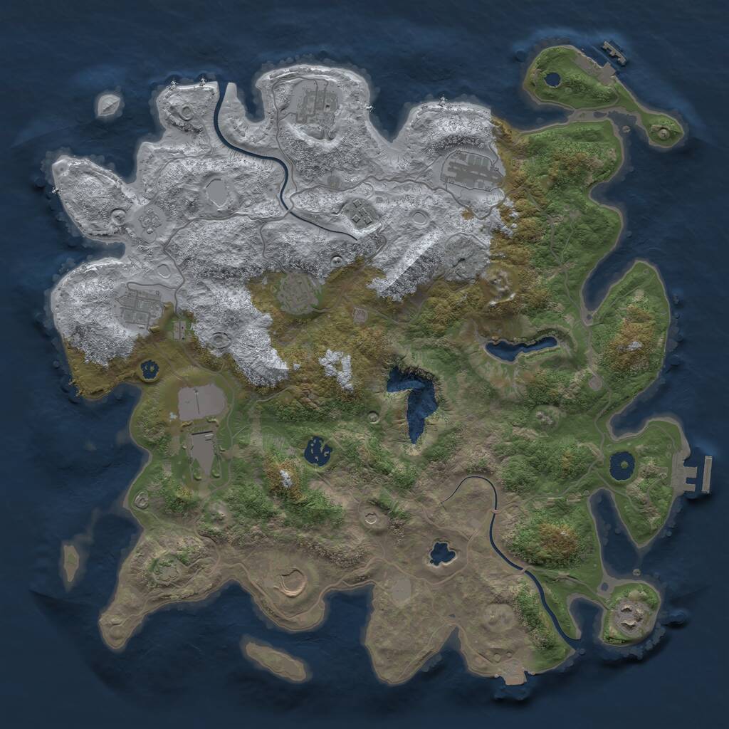 Rust Map: Procedural Map, Size: 4000, Seed: 154502800, 15 Monuments