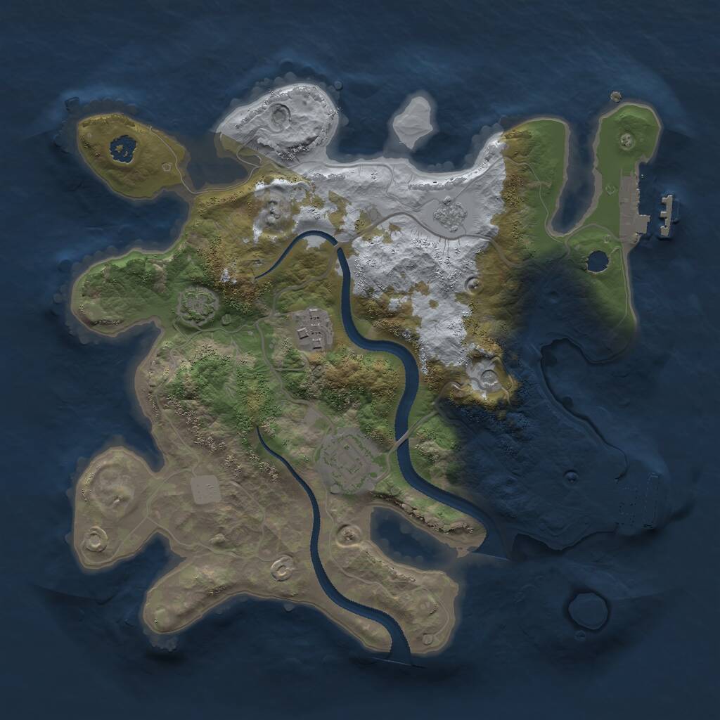 Rust Map: Procedural Map, Size: 2700, Seed: 444, 8 Monuments