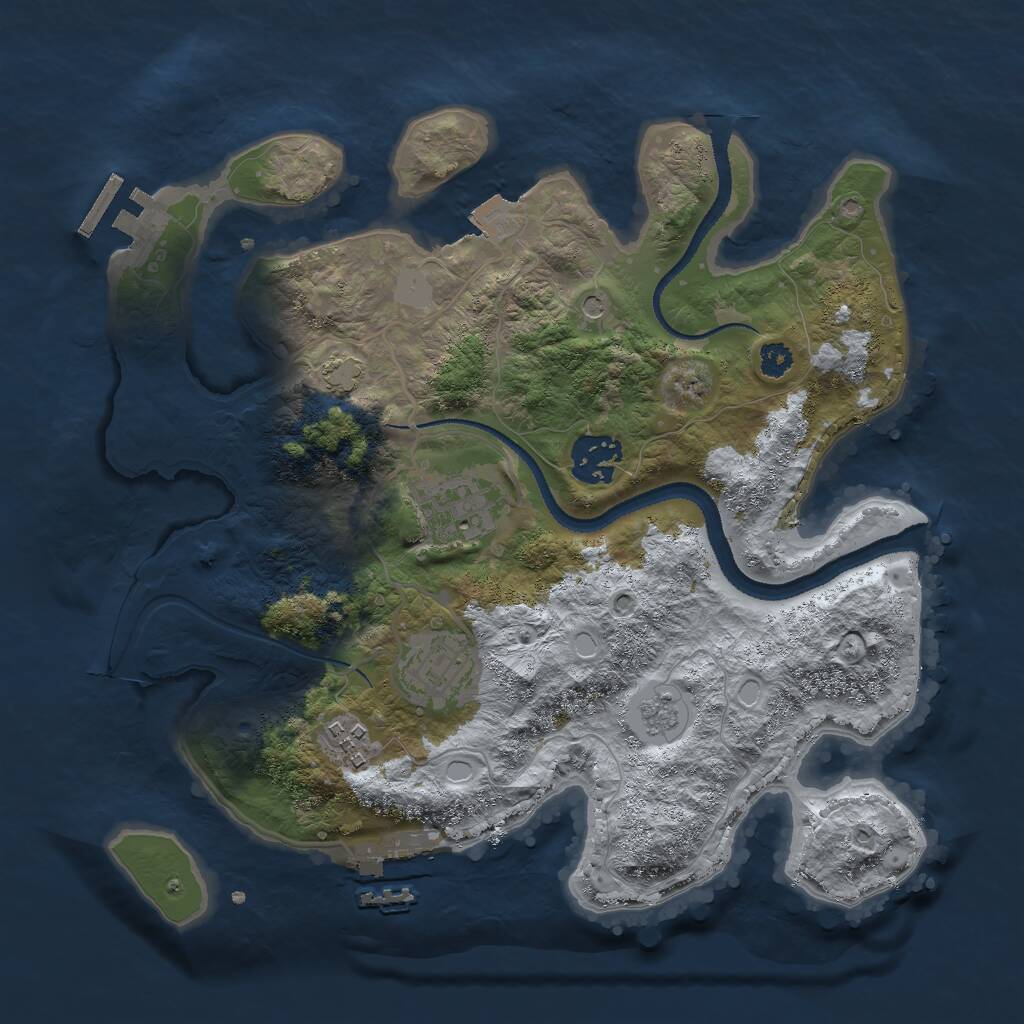 Rust Map: Procedural Map, Size: 3000, Seed: 557323450, 10 Monuments