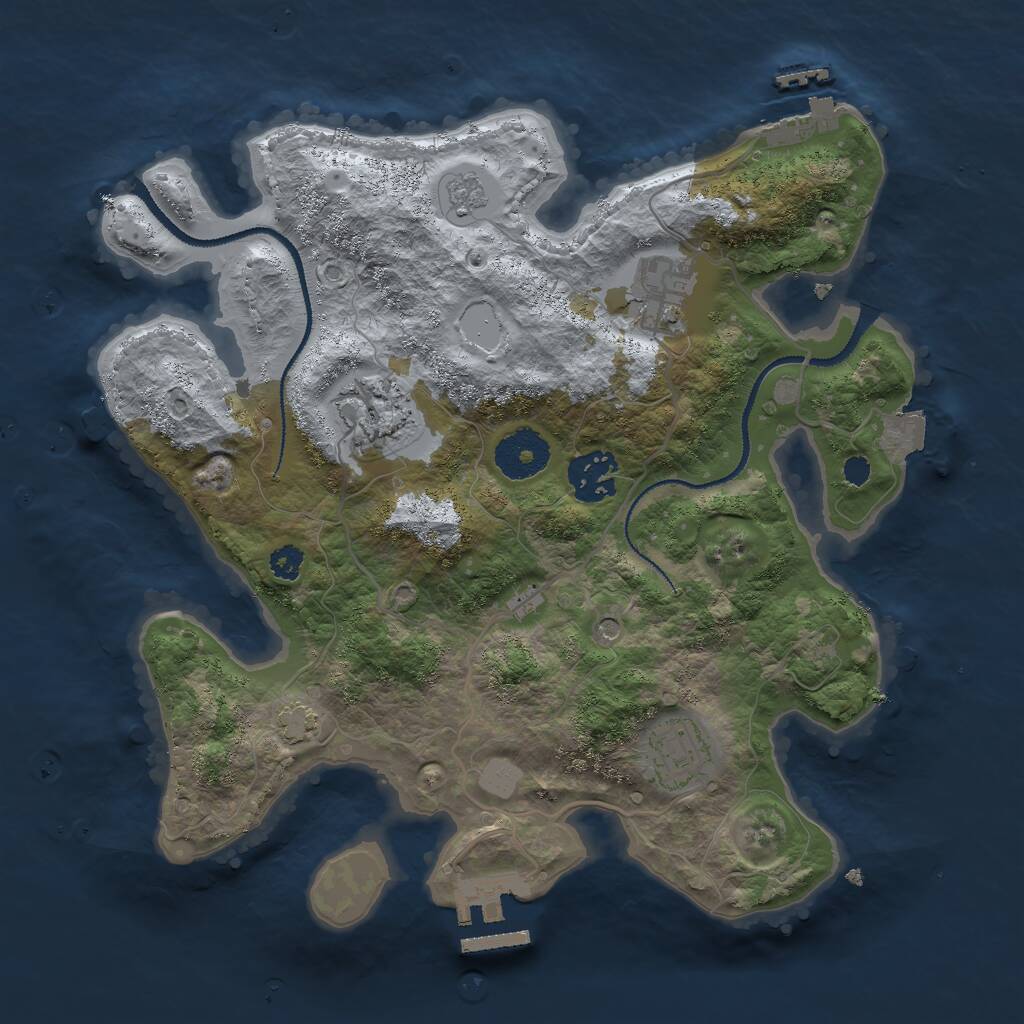 Rust Map: Procedural Map, Size: 3000, Seed: 790518131, 10 Monuments