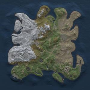 Thumbnail Rust Map: Procedural Map, Size: 3400, Seed: 909446, 16 Monuments