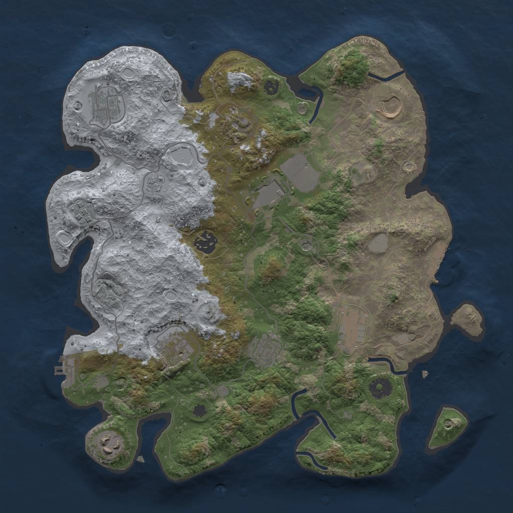 Rust Map: Procedural Map, Size: 3500, Seed: 98432, 19 Monuments