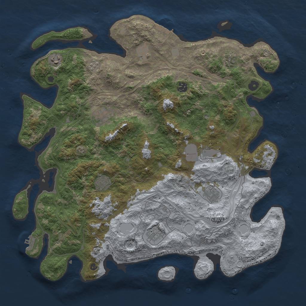 Rust Map: Procedural Map, Size: 4500, Seed: 149458482, 17 Monuments