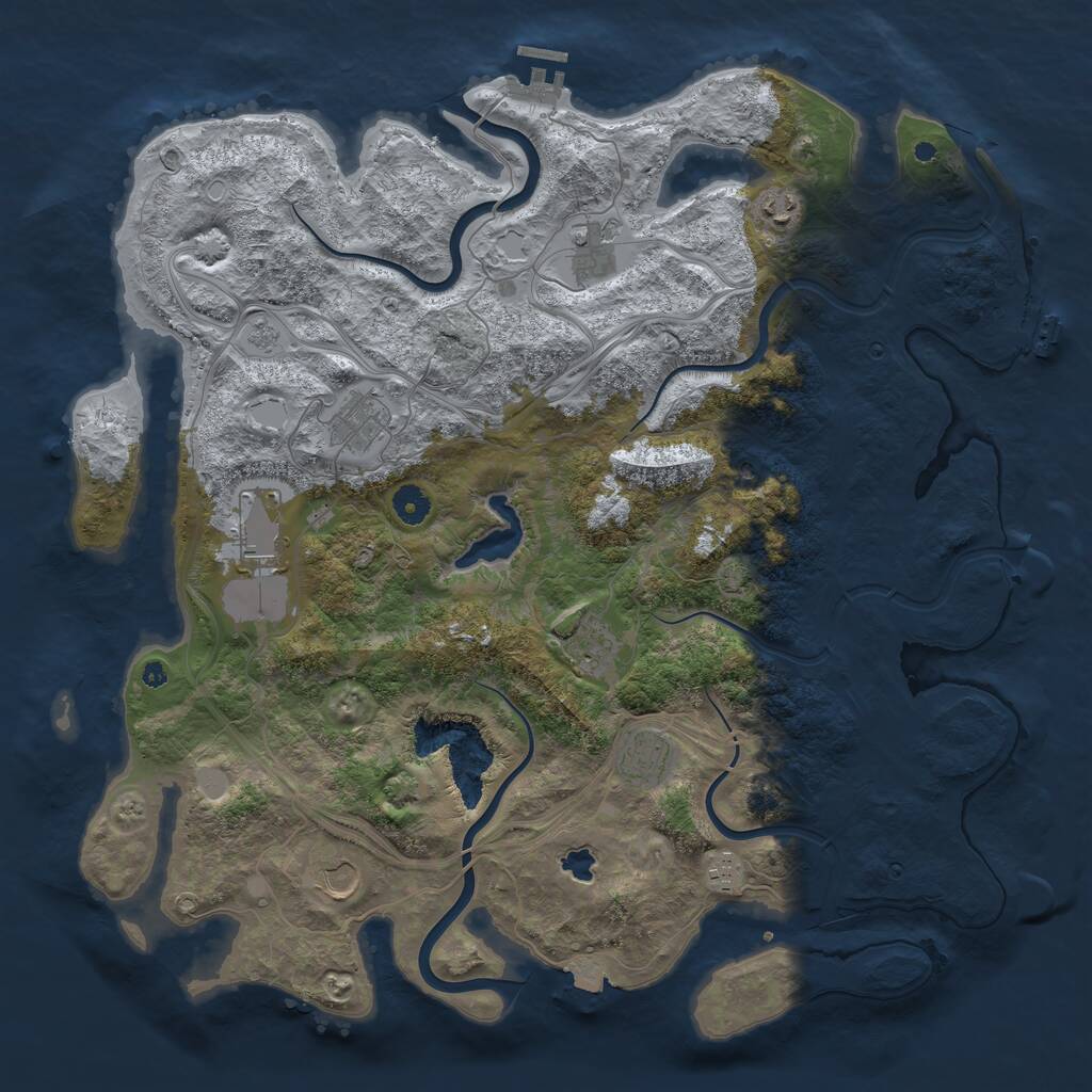 Rust Map: Procedural Map, Size: 4350, Seed: 1346798677, 14 Monuments